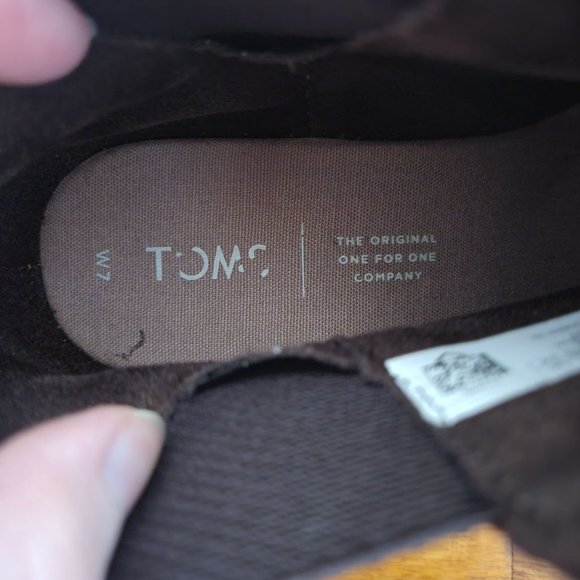 Toms 7 Brown Chunky Wedge Zebra Print Booties Ankle Boots KELSEY Leather - Picture 7 of 10